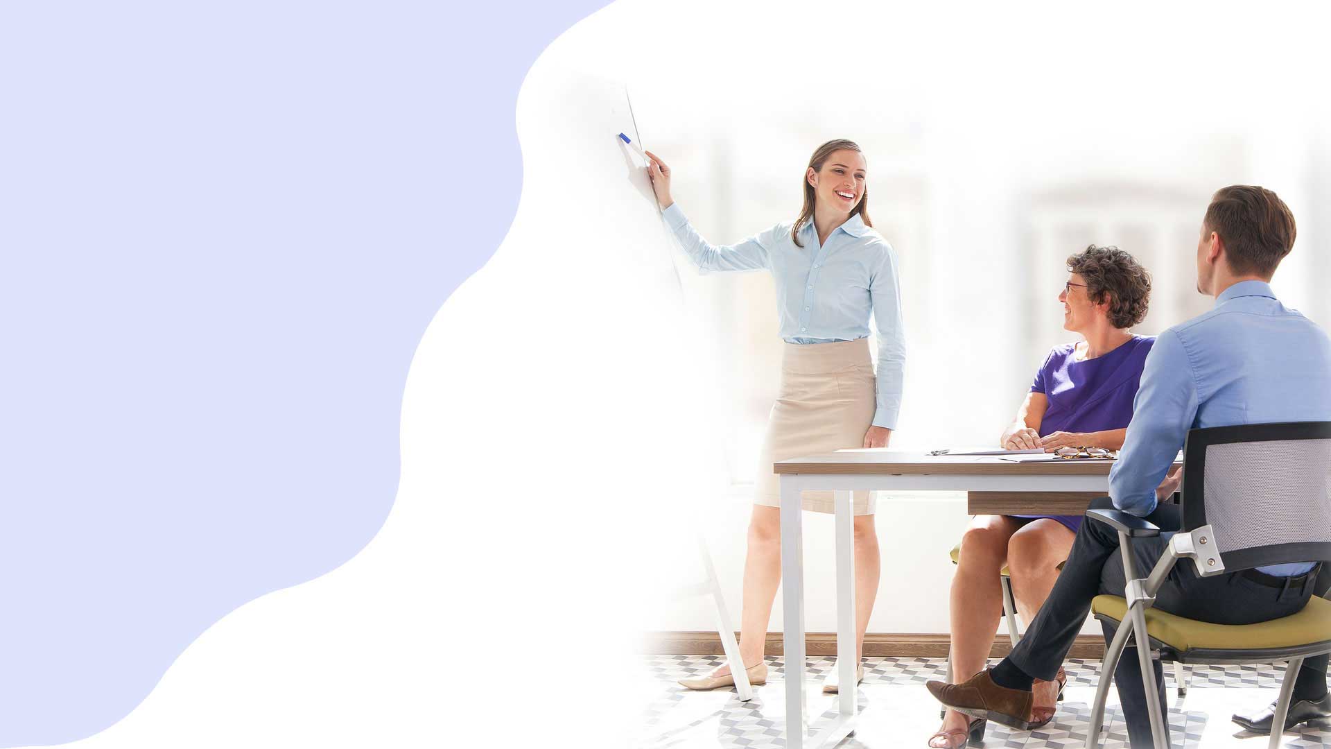 Business professionals analyzing strategy